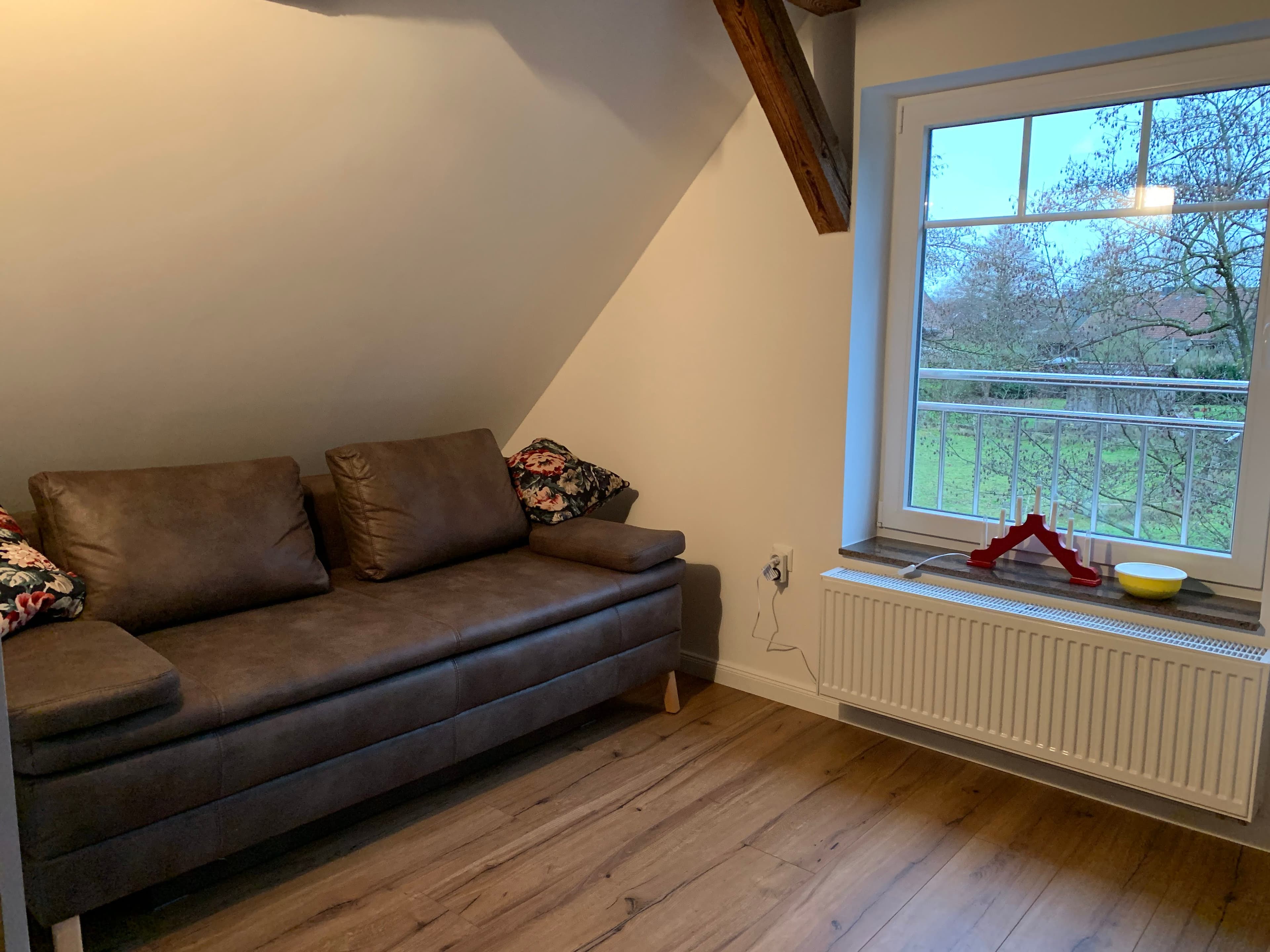 Schlafnische in der Ferienwohnung Wassermühle in Eschede