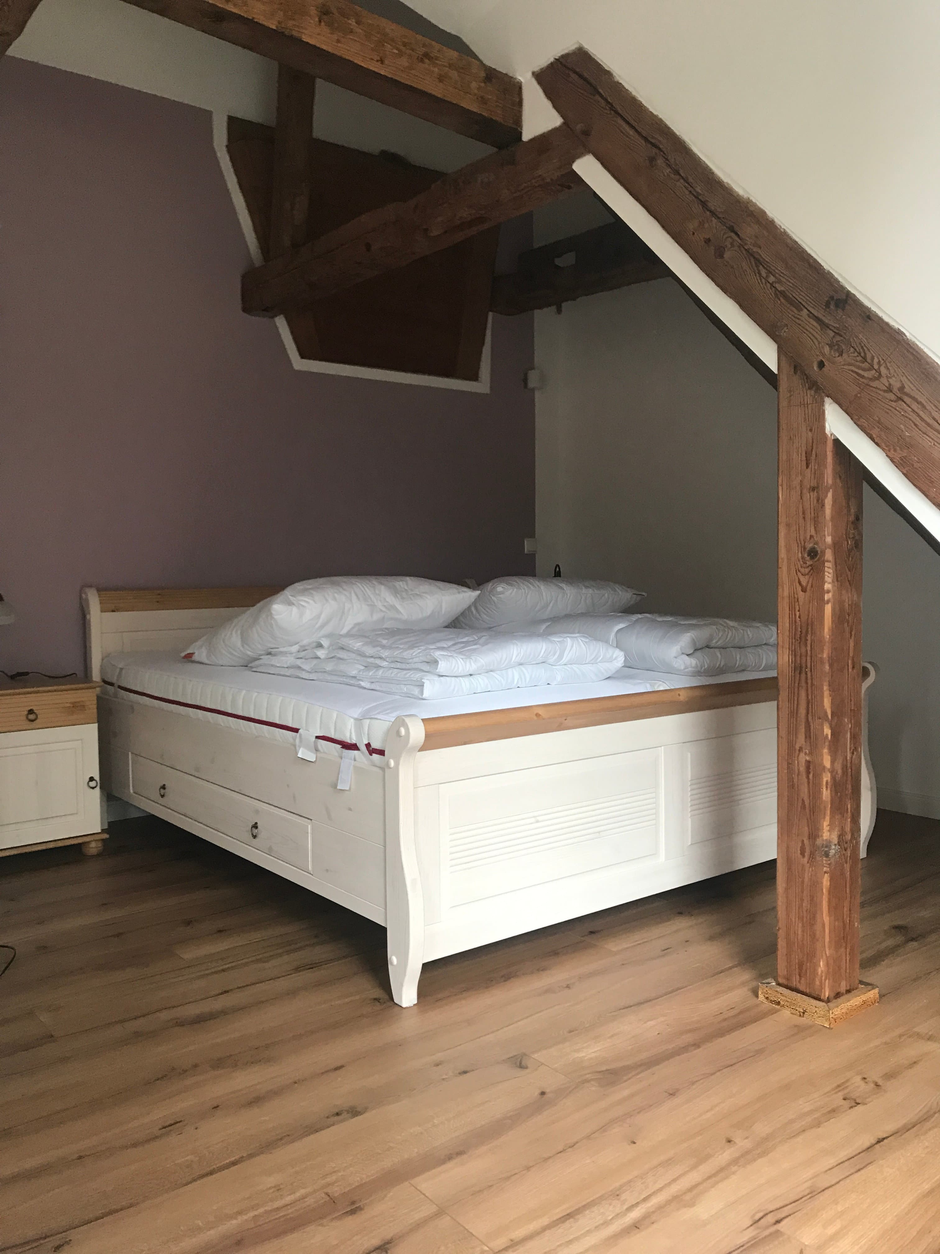 Schlafzimmer in der Ferienwohnung Wassermühle in Eschede