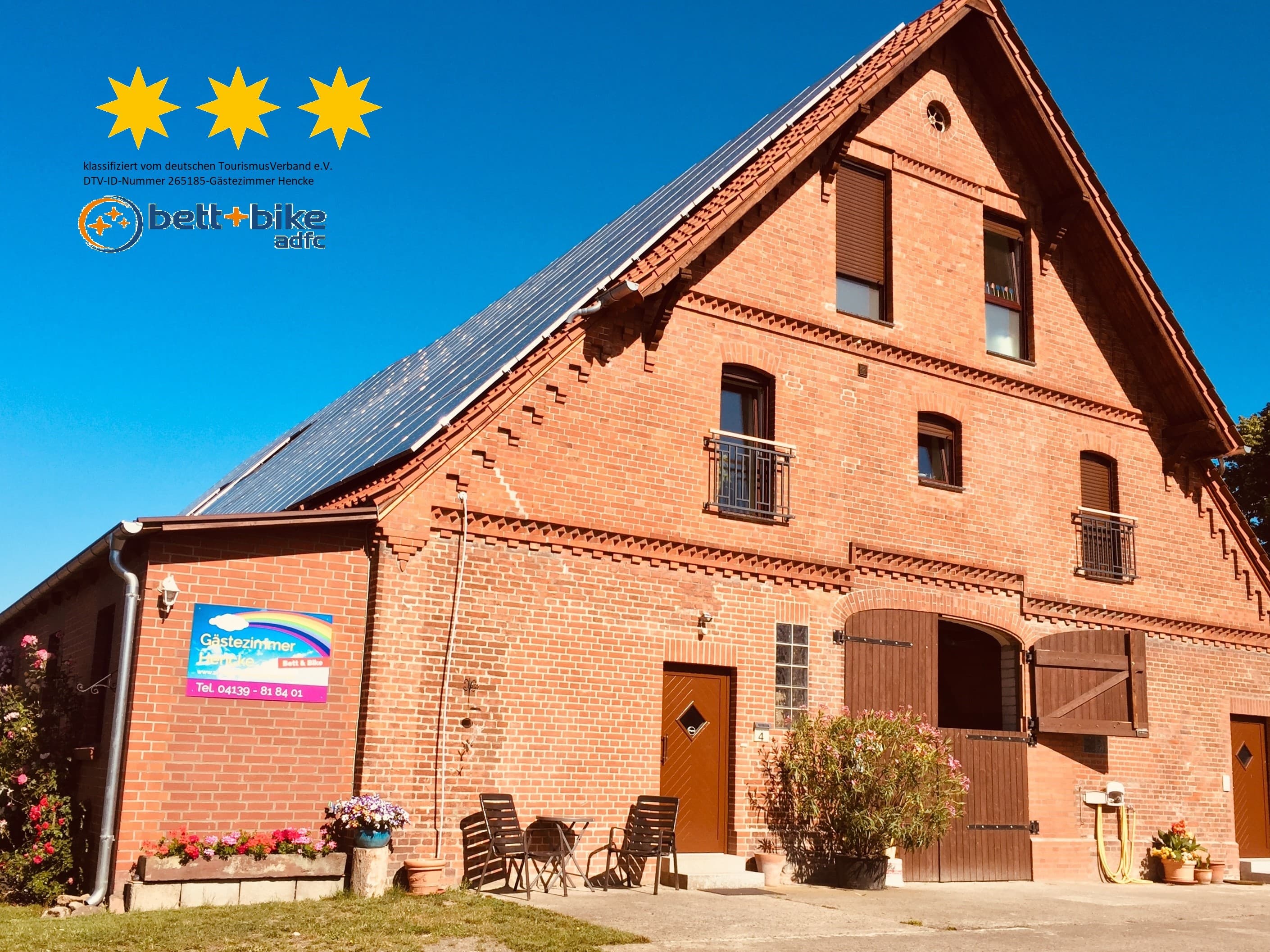 Vorderansicht des Gästezimmers Hencke in Echem