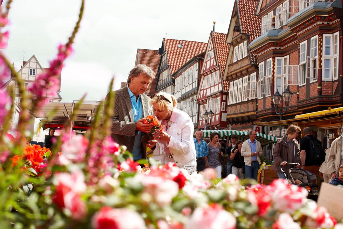 Markt in Celle in historischer Altstadt