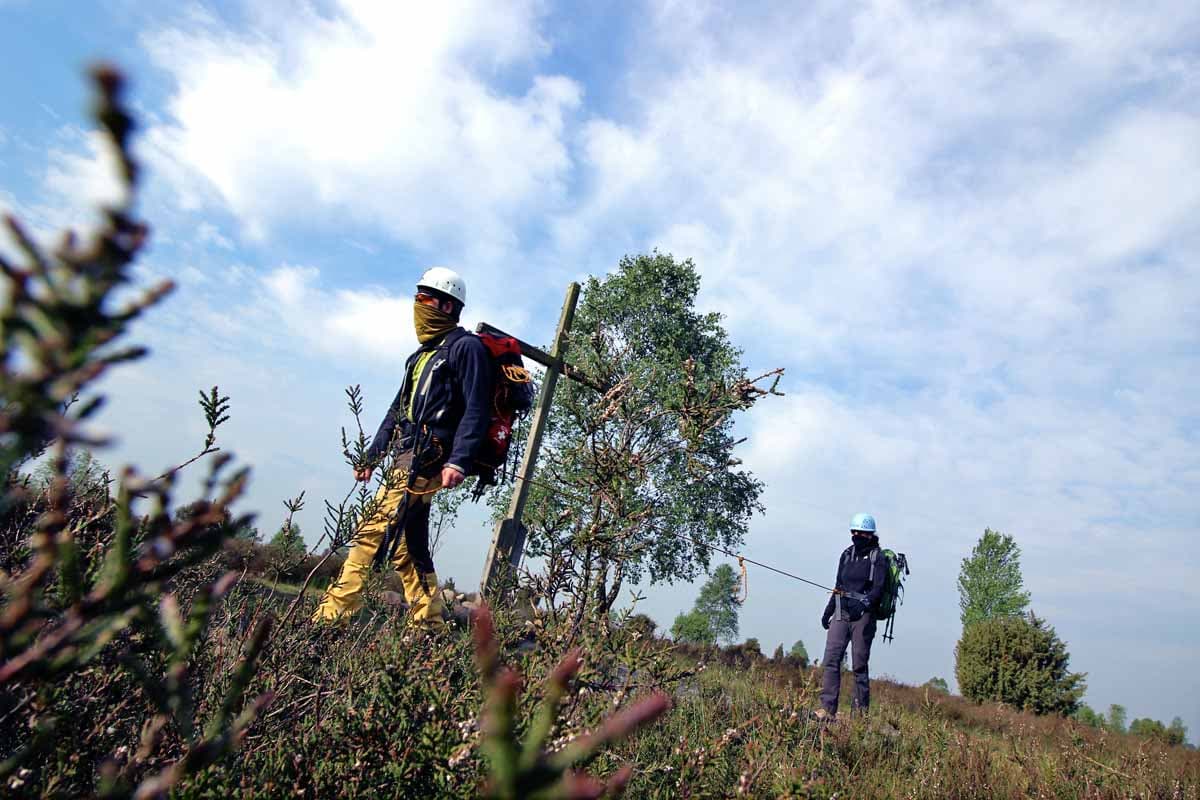 auf dem Gipfel des 94 m hohen Fassbergs in der Lüneburger Heide