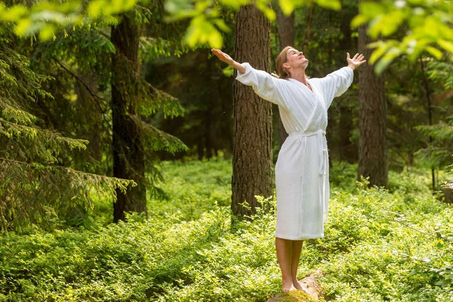 Waldbaden Lüneburger Heide Herbst