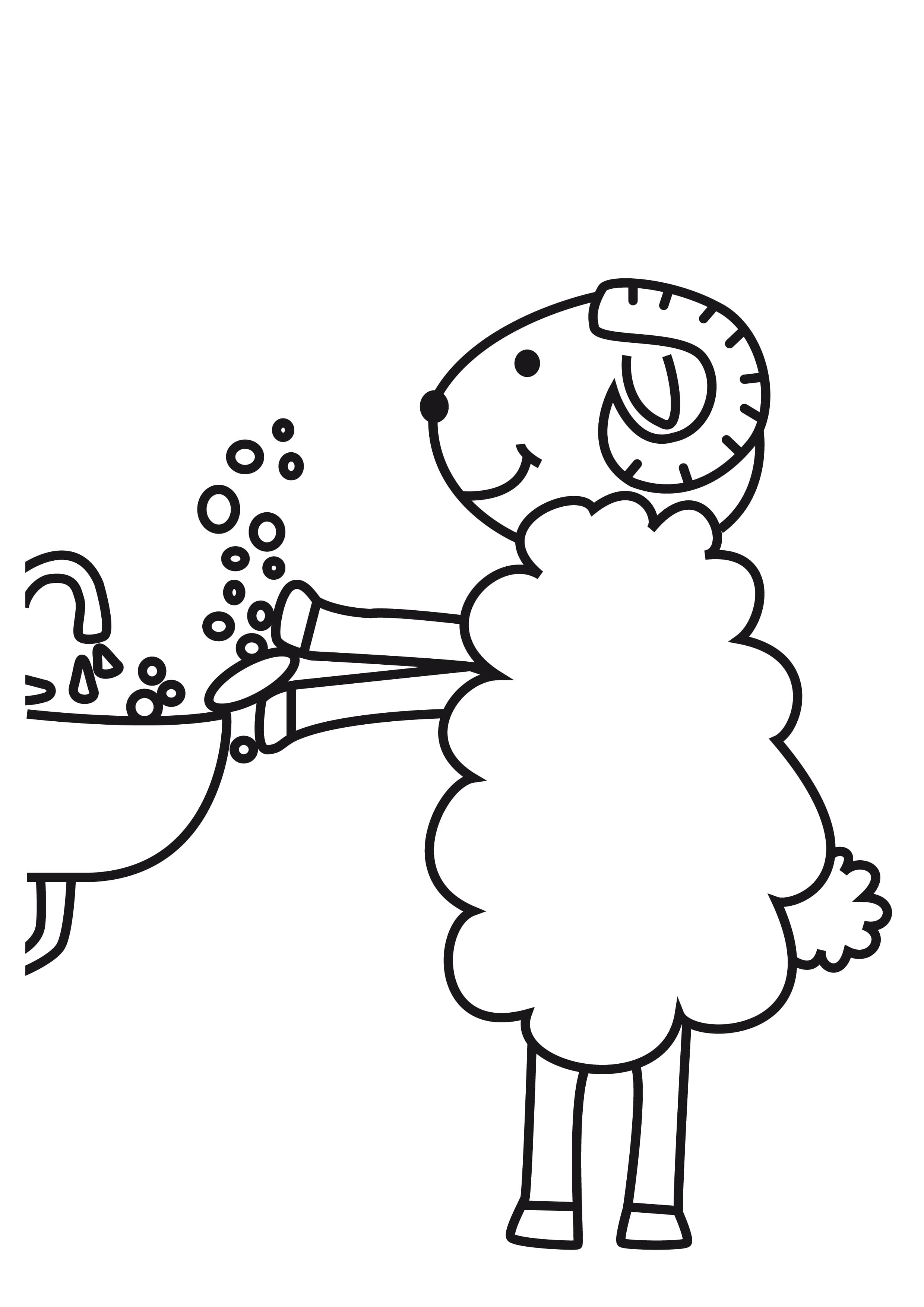 Malvorlage Heidschnucke Hände waschen