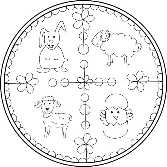 Mandala mit Tieren zum ausmalen