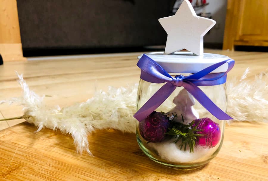 Glas Deko Kunstschnee