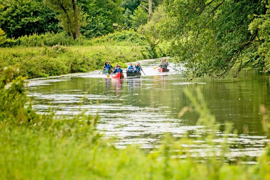 Kanu fahren in der lüneburger heide
