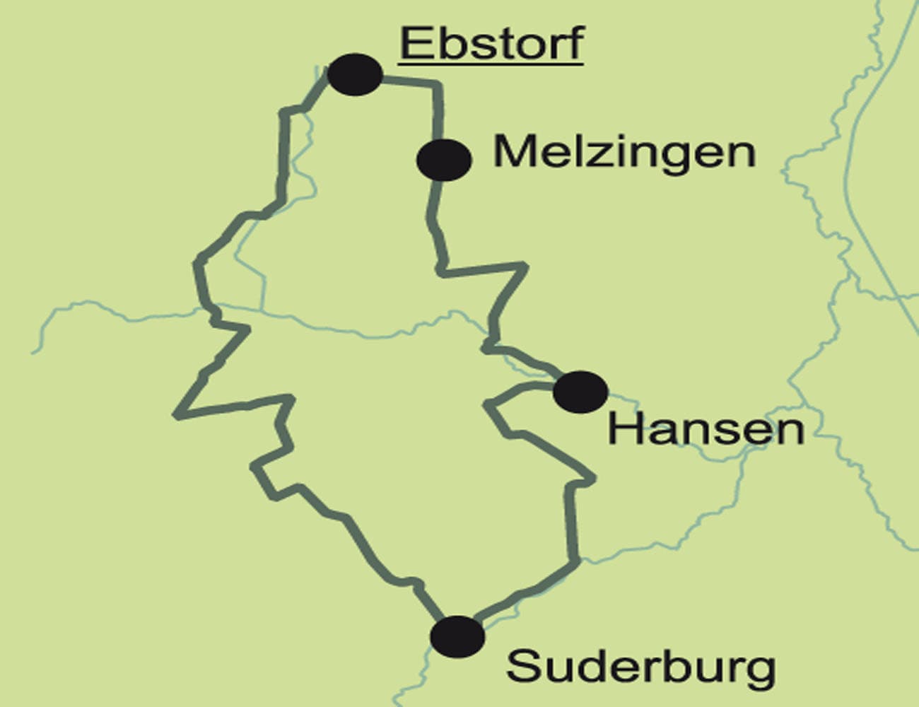 Übersichtkarte Radtour Zum Garten der 800 Bäume in der ADFC-RadReiseRegion Uelzen