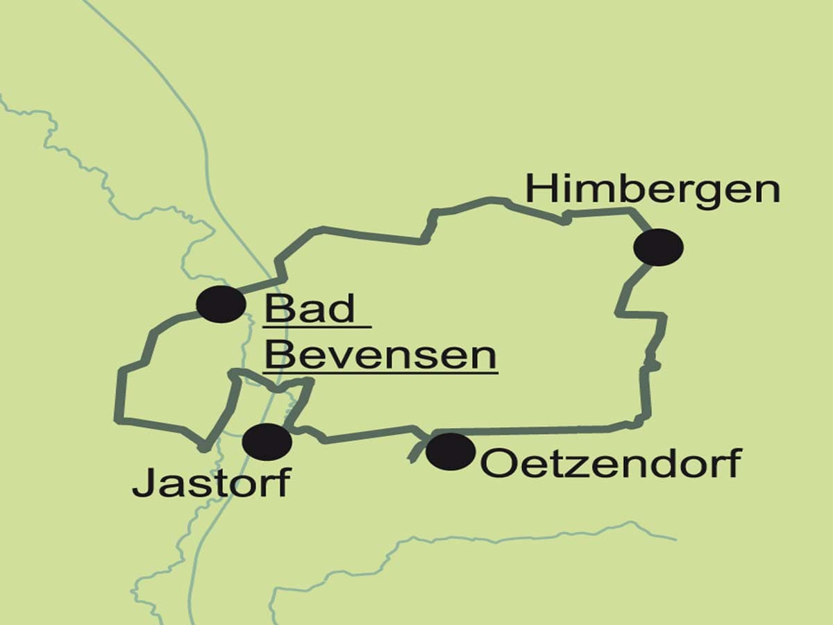 Tourenkarte / Übersicht der Radtour Nabu-Tour 2 Wasser und Wäder in der ADFV-RadReiseRegion Uelzen