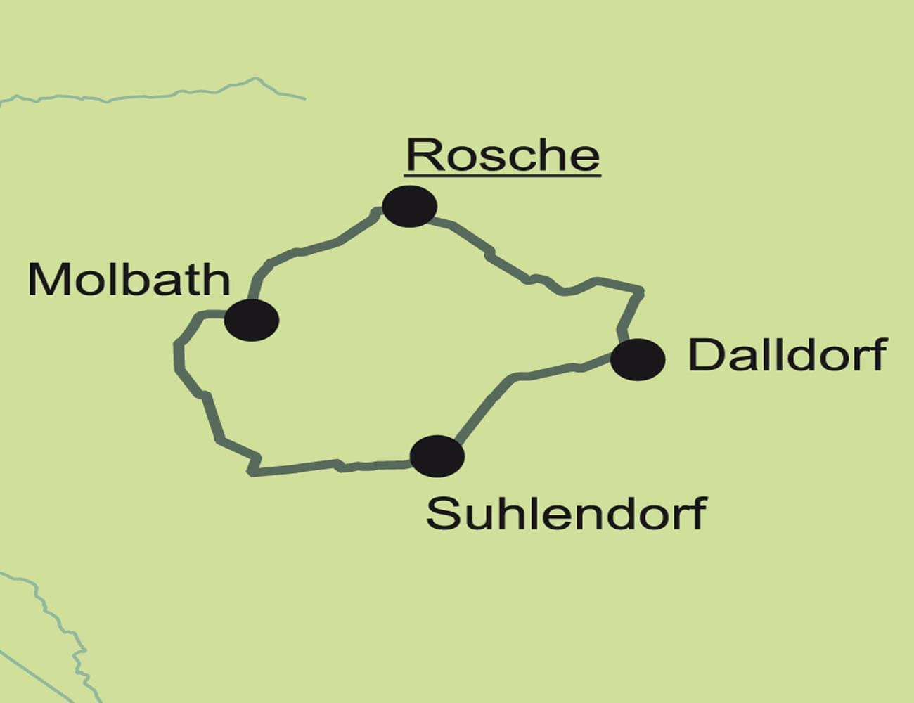 Übersichtskarte Radtour "Über die Dörfer" in der ADFC-RadReiseRegion Uelzen in der Lüneburger Heide