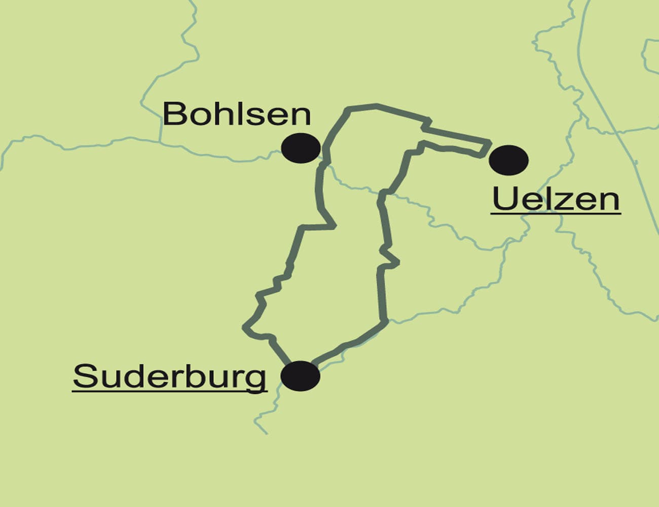 Übersichtskarte Wildgattertour in der ADFC-RadReiseRegion Uelzen in der Lüneburger Heide