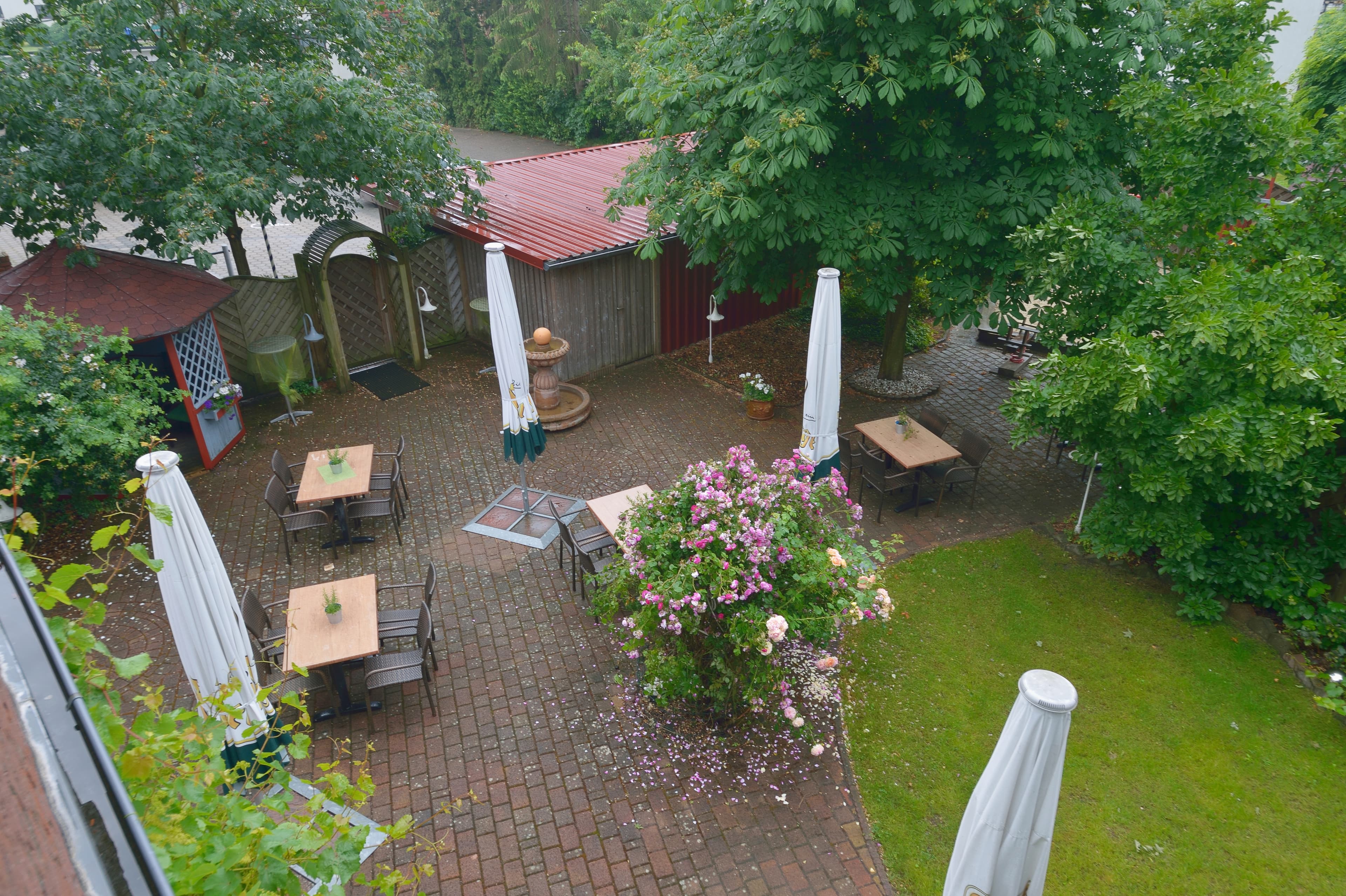 Biergarten vom italienischen Ristorante La Fontana in Schwarmstedt.