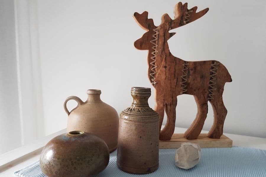 Doppel-Schlafzimmer mit Dekoration im Obergeschoss des Ferienhauses Bendestorf