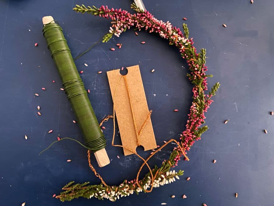 Heidekraut Basteldraht Kranz binden