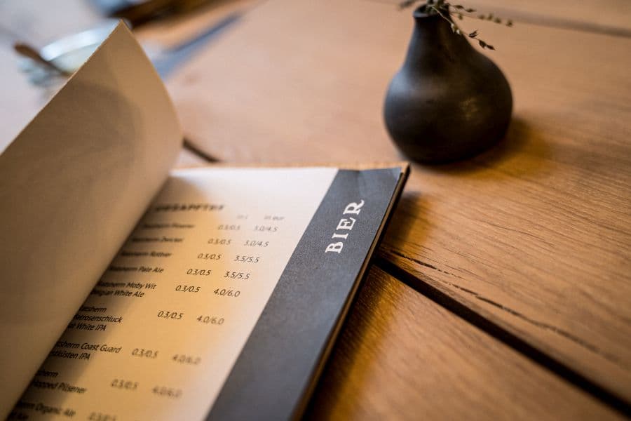 Bierkarte der Gastwirtschaft TO HUUS in Lüneburg