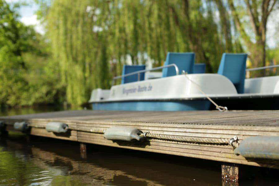 Anleger bei dem Biergarten Schröders Garten in Lüneburg