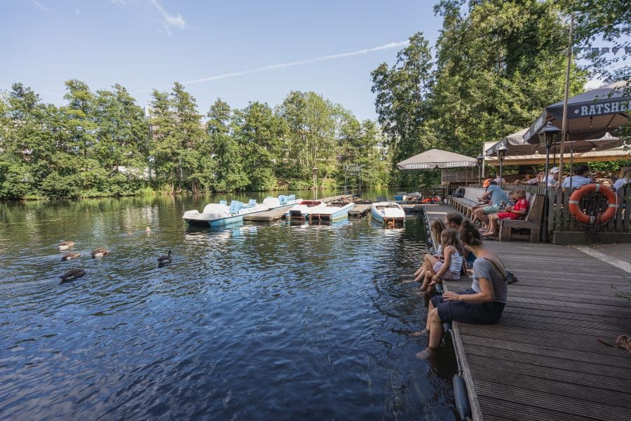 Ilmenau bei dem Biergarten Schröders Garten in Lüneburg