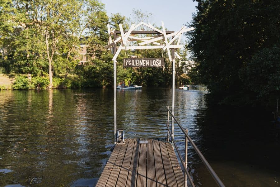 Ilmenau bei dem Biergarten Schröders Garten in Lüneburg