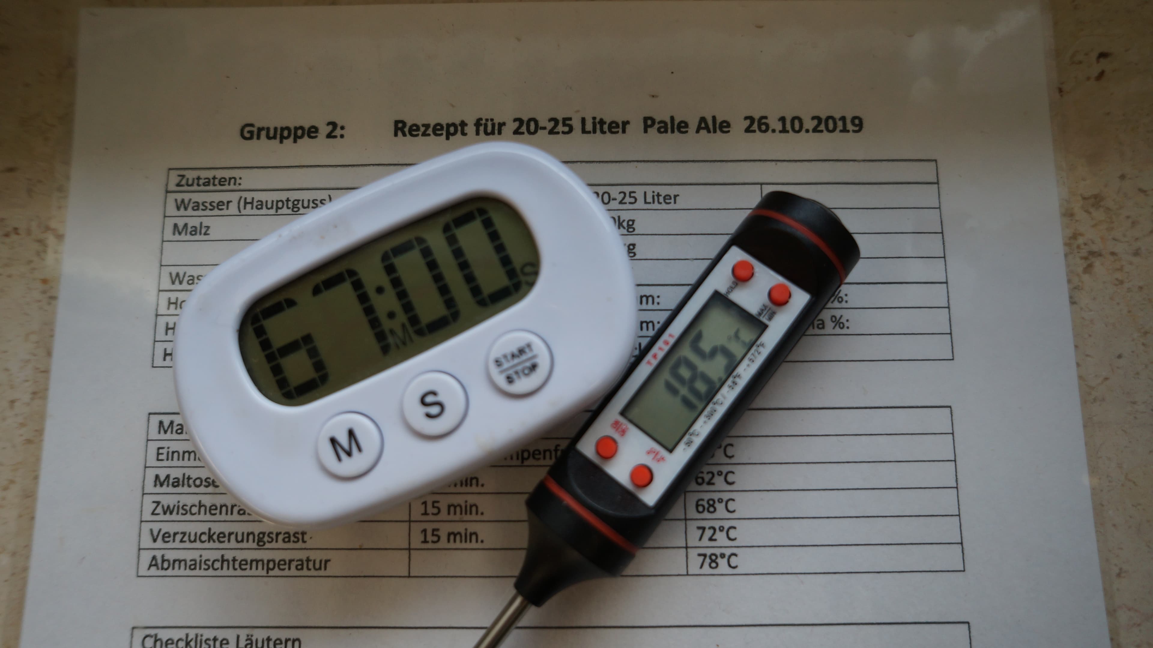 Die Utensilien zum Braukurs der Brauerei "De Lütte" in Salzhausen