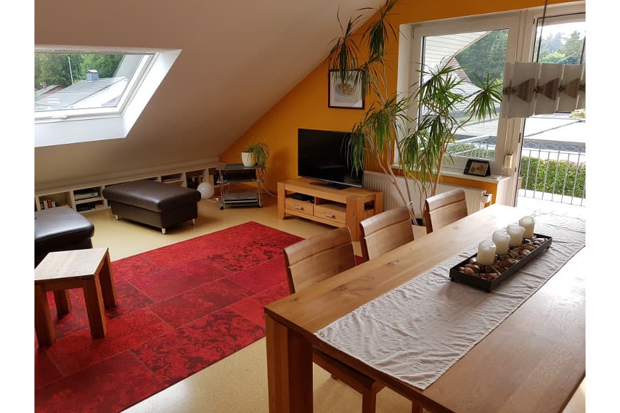 Wohnzimmer in der Sonnigen Ferienwohnung im Waldwinkel in Jesteburg