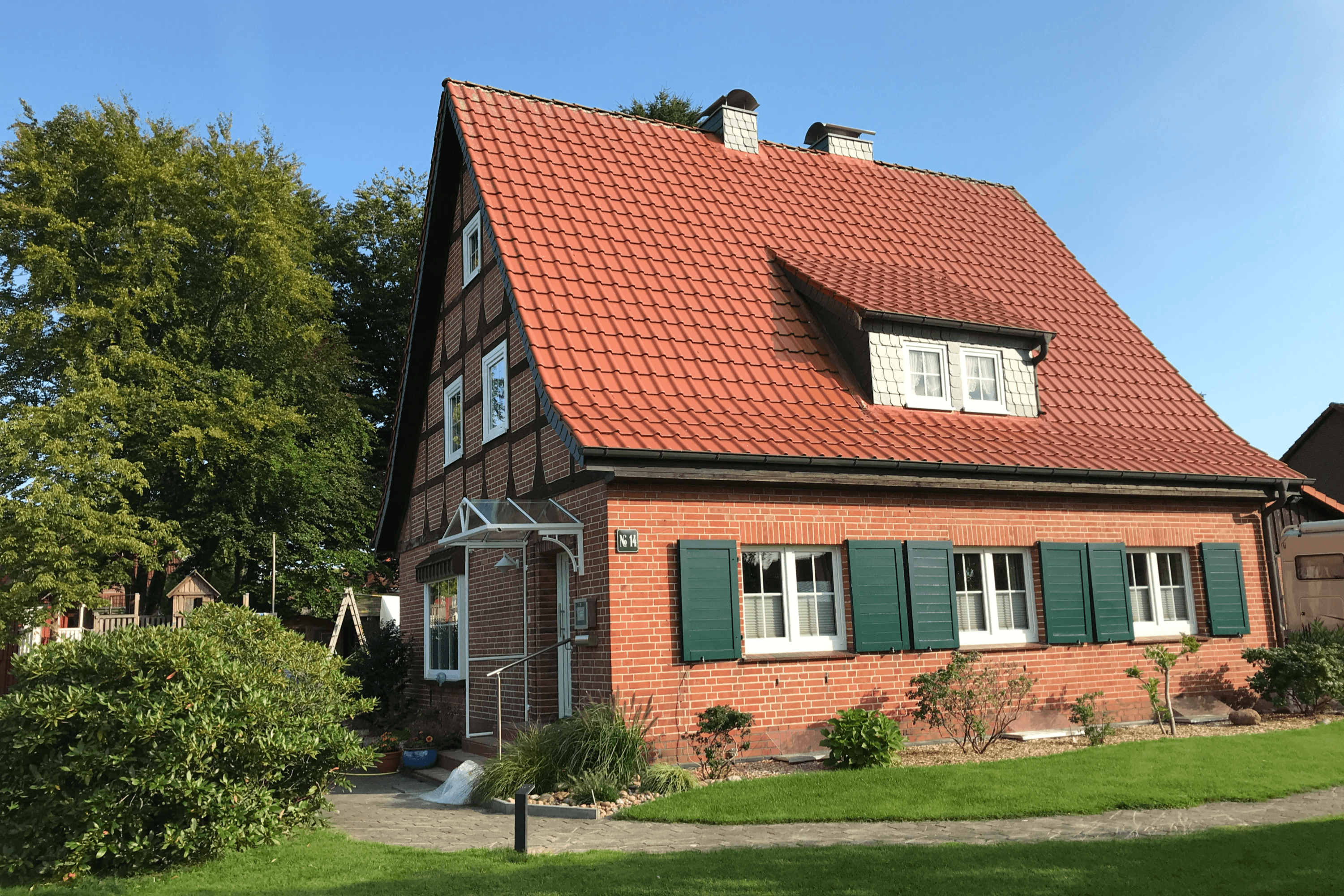 Frontansicht vom Ferienhaus in Eschede