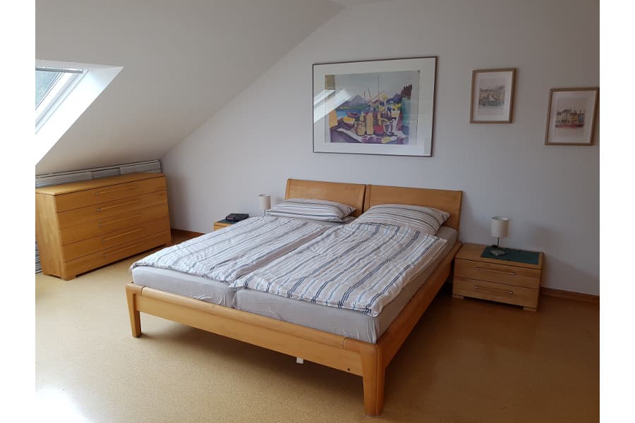 Schlafzimmer in der Sonnigen Ferienwohnung im Waldwinkel in Jesteburg