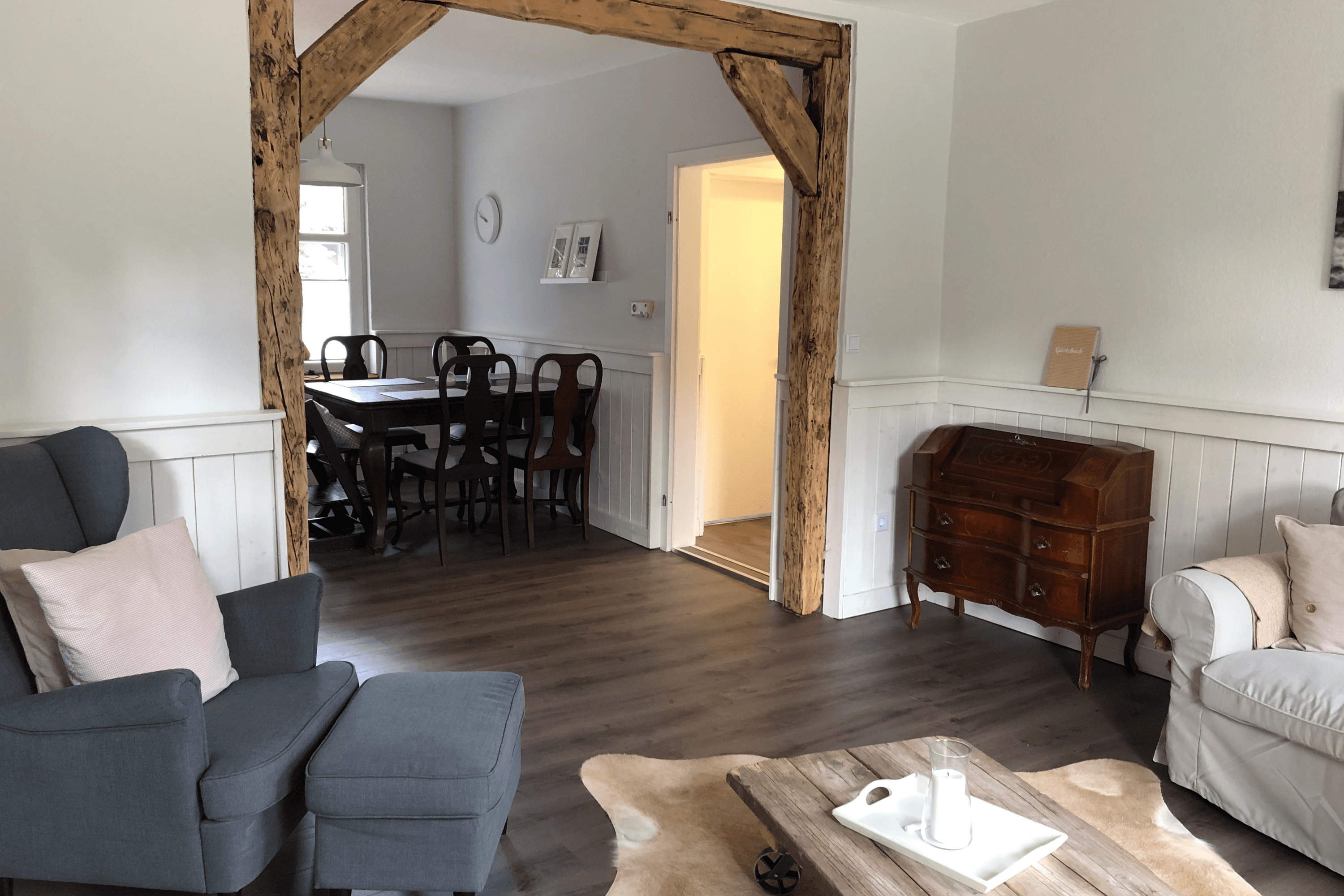 Wohnzimmer in dem Ferienhaus Lütt hus in Wietze