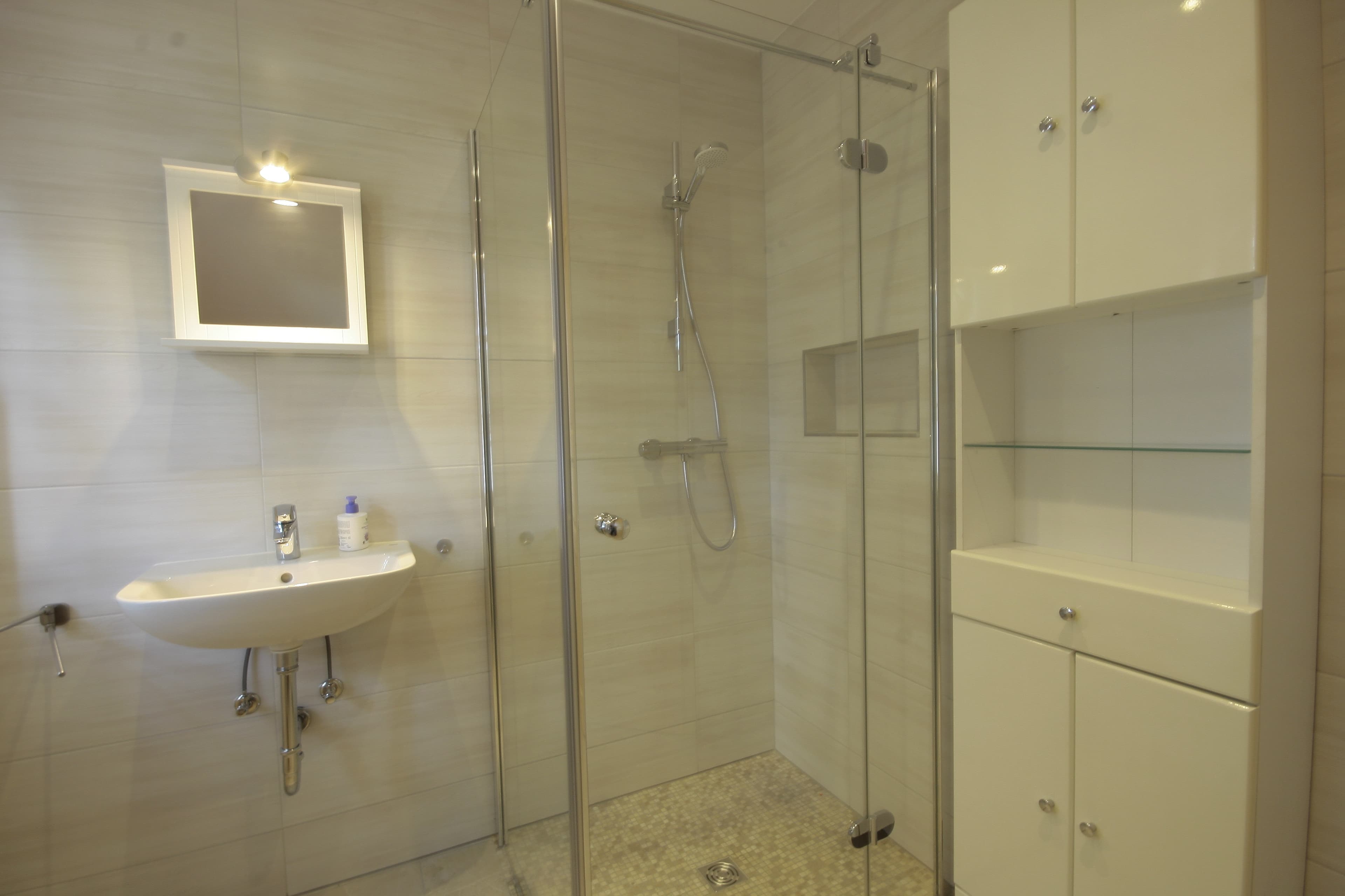 Badezimmer in dem Ferienhaus Erhorn in Buchholz in der Nordheide.